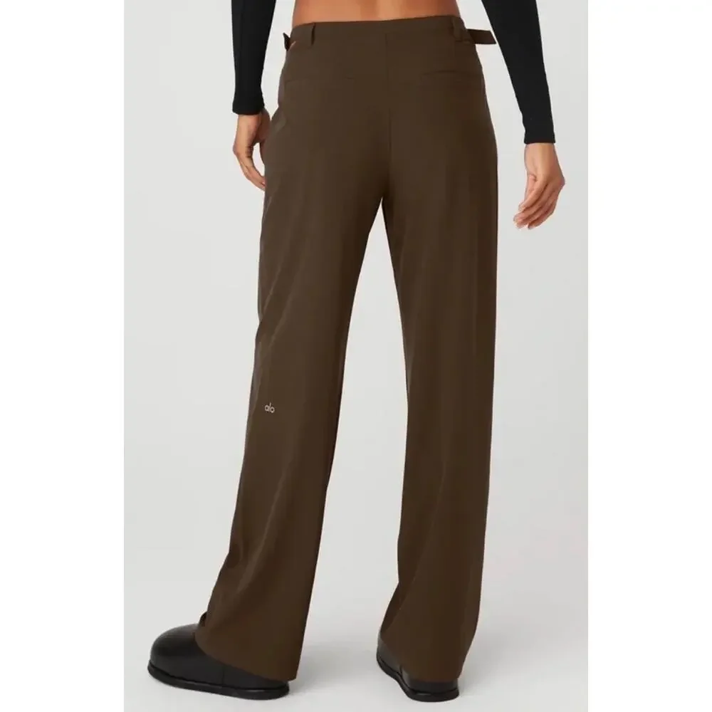 Alo Mid-Rise Showdown Trouser in Espresso Size XS